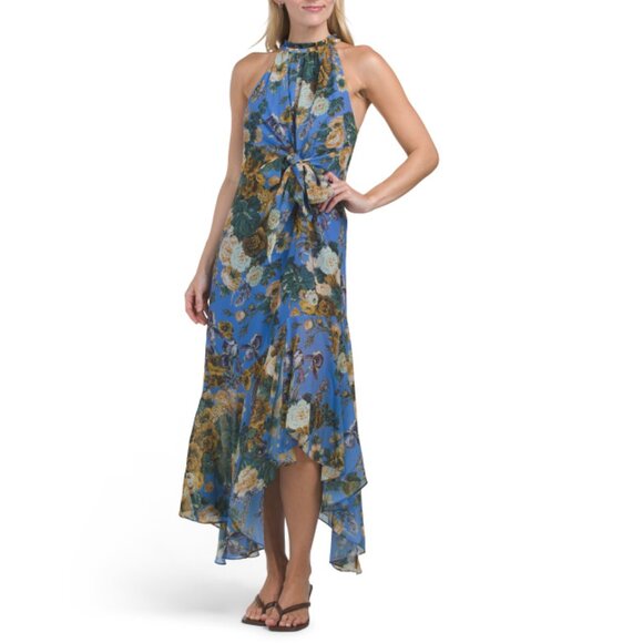 KOBI HALPERIN BLUE MULTI Emery Printed Dress - Picture 1 of 2